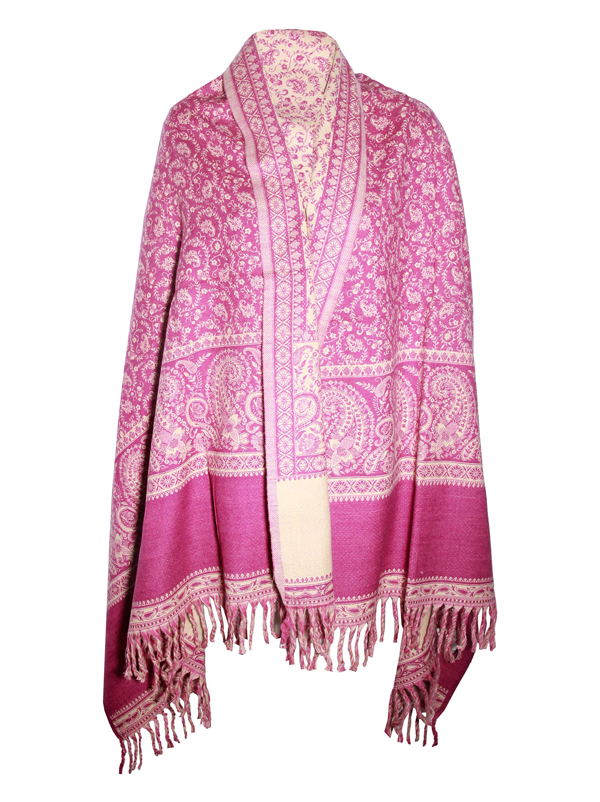 Baby Pink Winterschal Schal aus reiner Yak-Wolle, Dekoration, Decke, Unisex, übergroß, wendbar, luxuriös