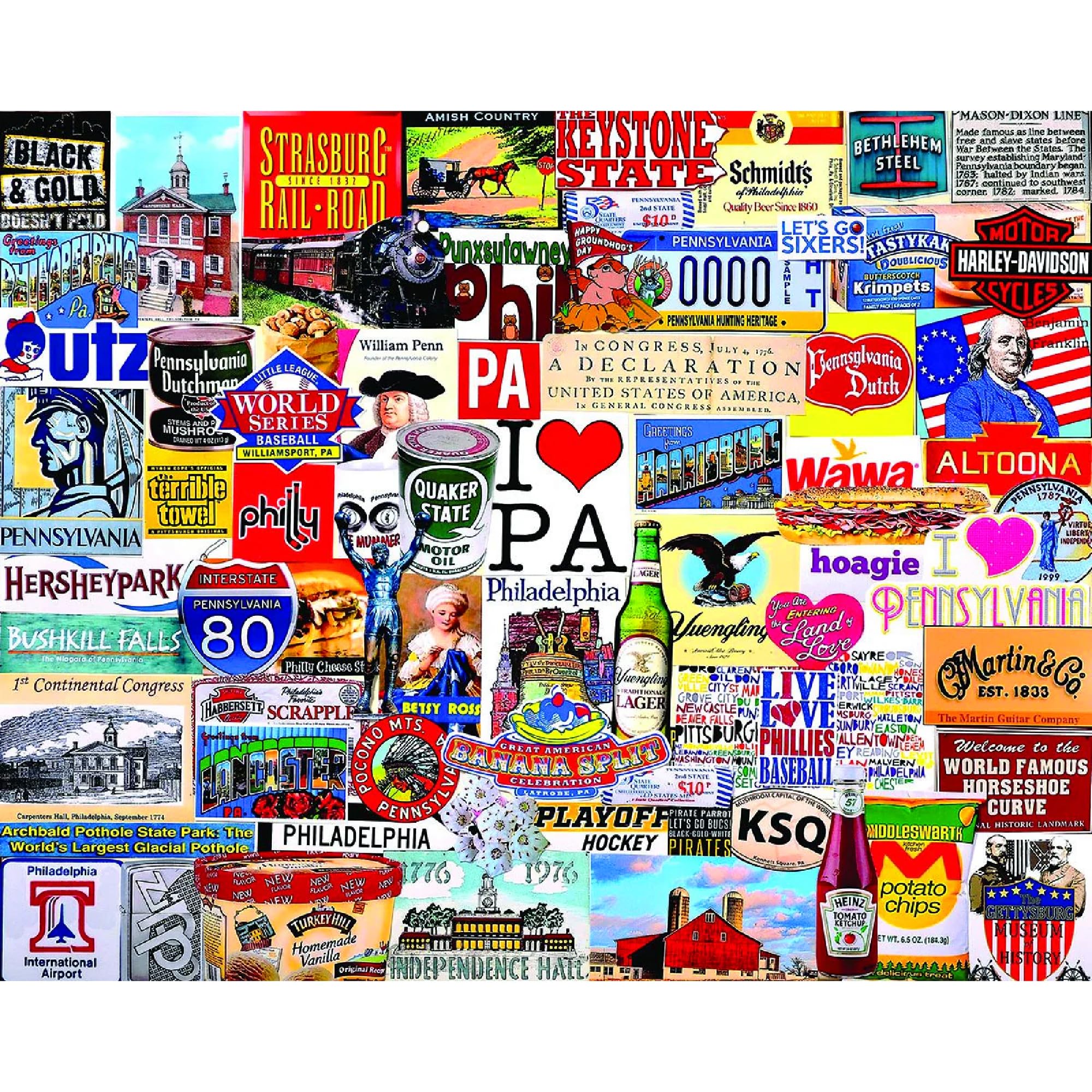 White Mountain Puzzles I Love Pennsylvania - 1000 Piece Jigsaw Puzzle