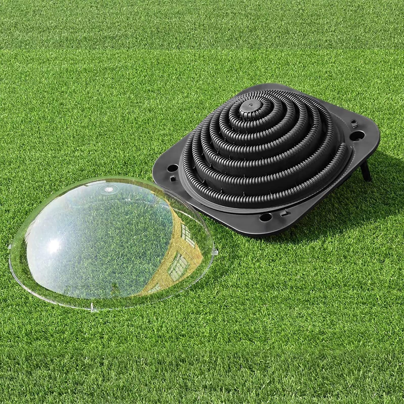 Chauffe-piscine à dôme solaire hors sol - Équipement de chauffe-piscine creusée avec raccord de tuyau pour grandes piscines - Chaleur efficace pour une utilisation à la maison et à l'extérieur - Plu