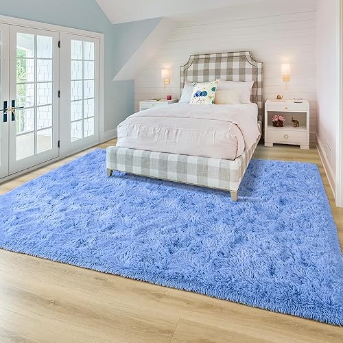 Vista 191 de JUNOVO - Alfombras de área ultra suaves de 4 x 5.3 pies, alfombras esponjosas para dormitorio, niños, niñas, bebés, sala de estar, suelo, cuarto