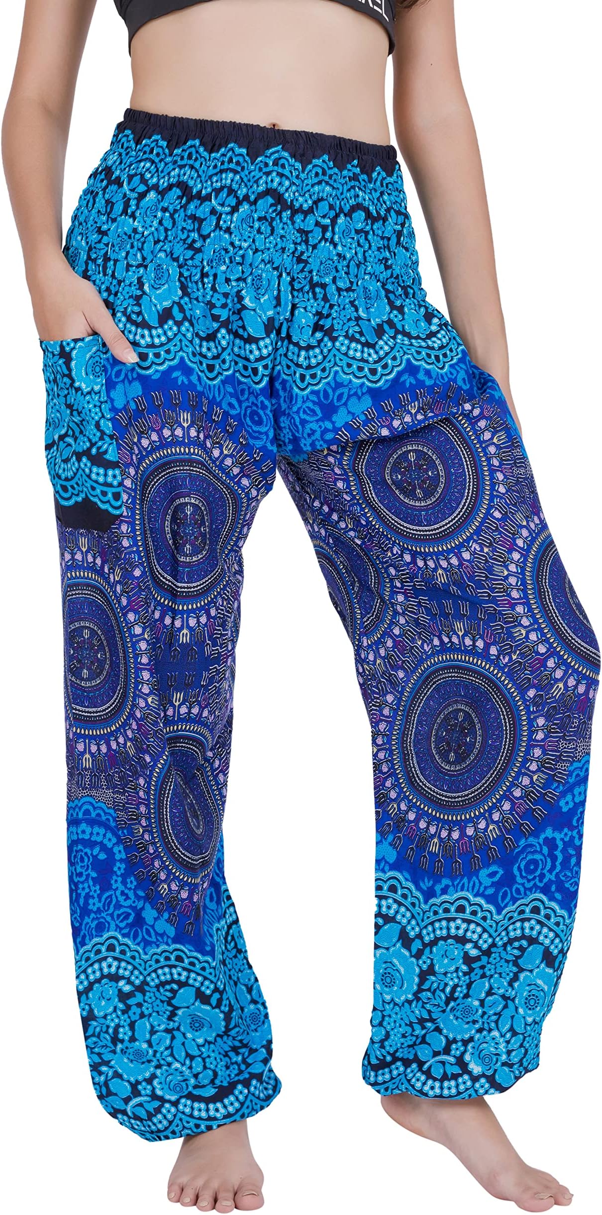 CHAINUPON Harem Pants Women Flowy Trouser Yoga Boho Hippie Clothes
