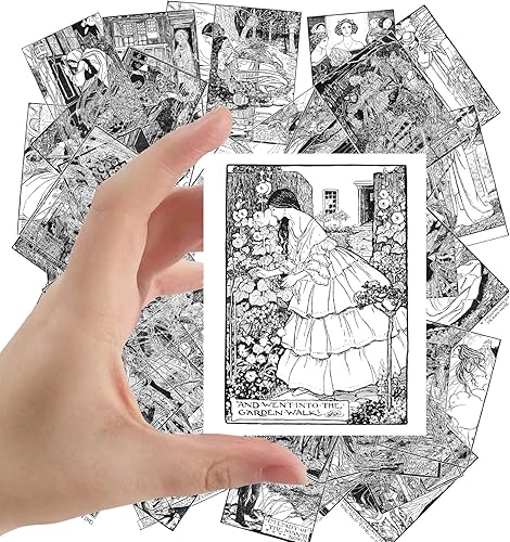 Pegatinas grandes (24 piezas de 2.5 x 3.5 pulgadas) Poemas Vintage Book Grabado Ilustración