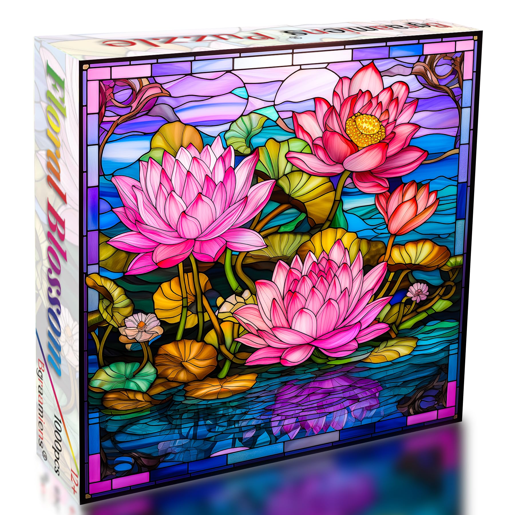 Amazon.com: Bgraamiens Puzzle- Stained Glass Flower Puzzles for