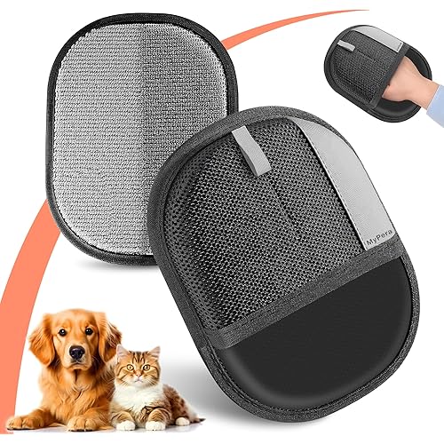 Pet Hair Remover Gloves for Cats & Dogs, Electrostatic Pet Hair Removal Gloves Brush for Pets Hair, Upgraded Animal Fur Removal Tool, Reusable Cats & Dogs Grooming Gloves for Hair Removal (1)
