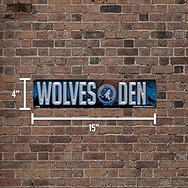 Rico Industries NBA Minnesota Timberwolves 16-Inch Plastic Street Sign Dcor