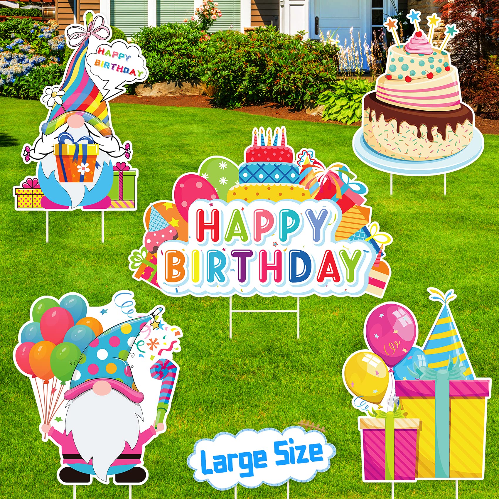 Buy MISS FANTASY Happy Birthday Yard Signs with Stakes Large Happy