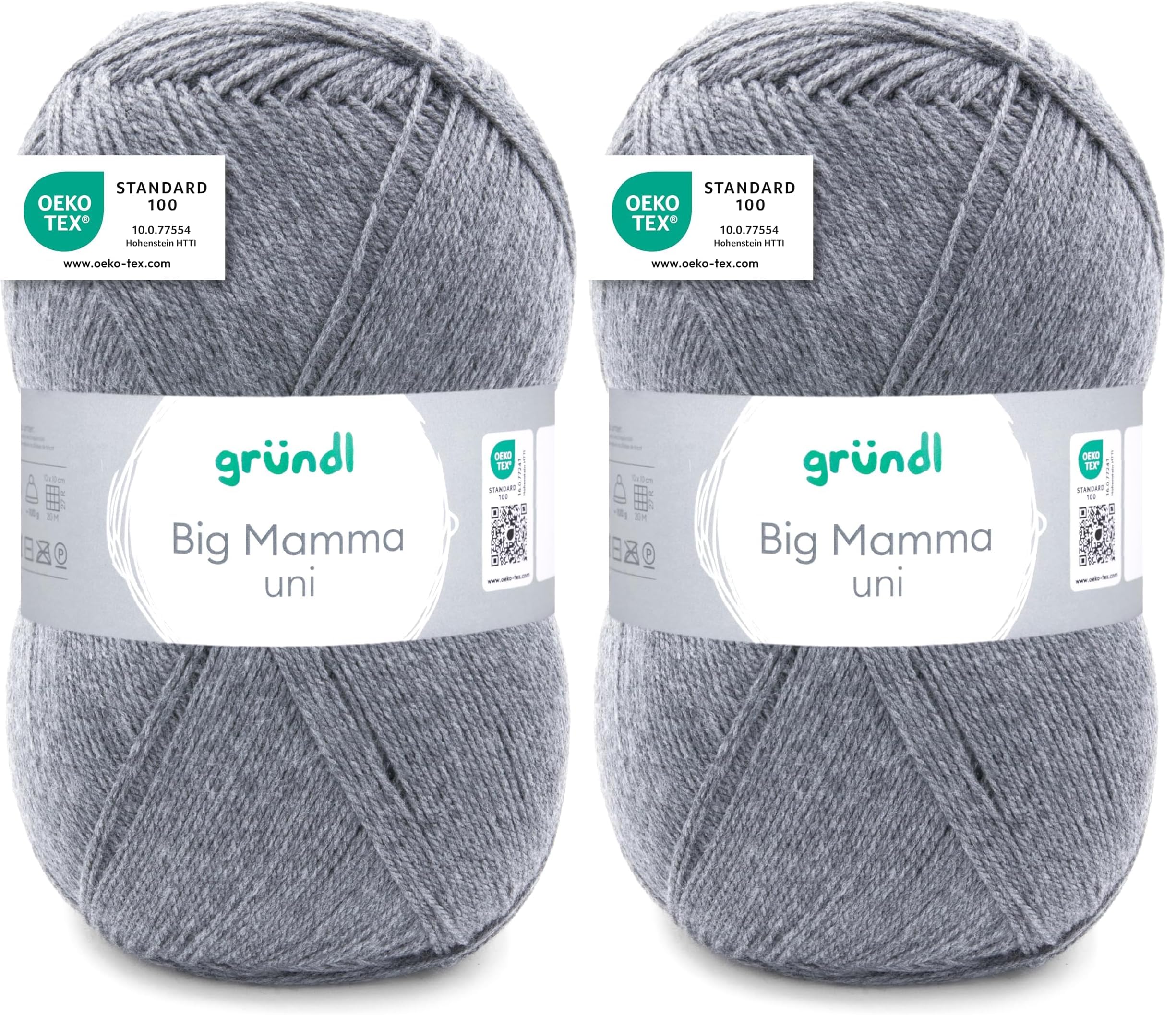 Fil à tricoter un plaid canapé gris pierre en laine Big Mamma uni Gründl