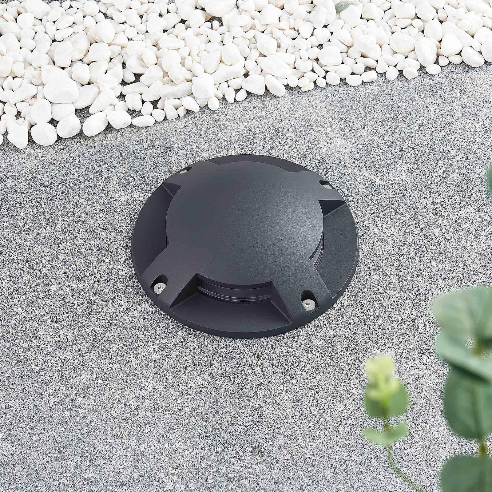 Lindby Bombillas LED luz de suelo exterior en gris oscuro, foco empotrable | proyector de suelo ip67 estanco al polvo y sumergible temporalmente, 4 fuentes de luz, moderno, 3000 k blanco cálido, de