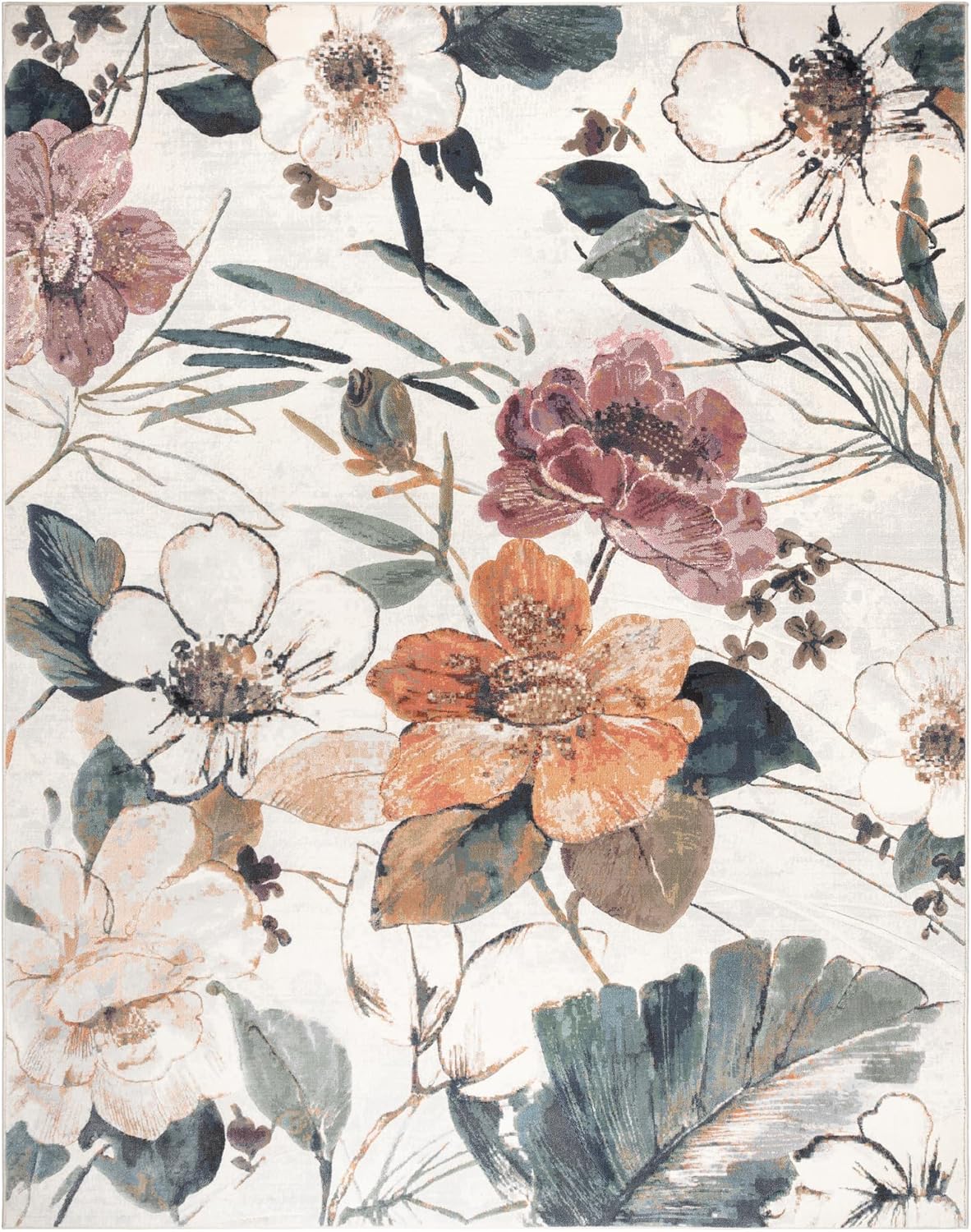 Gertmenian Indoor Modern Contemporary Area Rug - 6x9 Medium, Non-Shedding, Ideal for High Traffic Areas in Living Room, Bedroom, Dining Room - Aster Ivory, 29002 Aster, Ivory 6'6" x 9' (Medium)