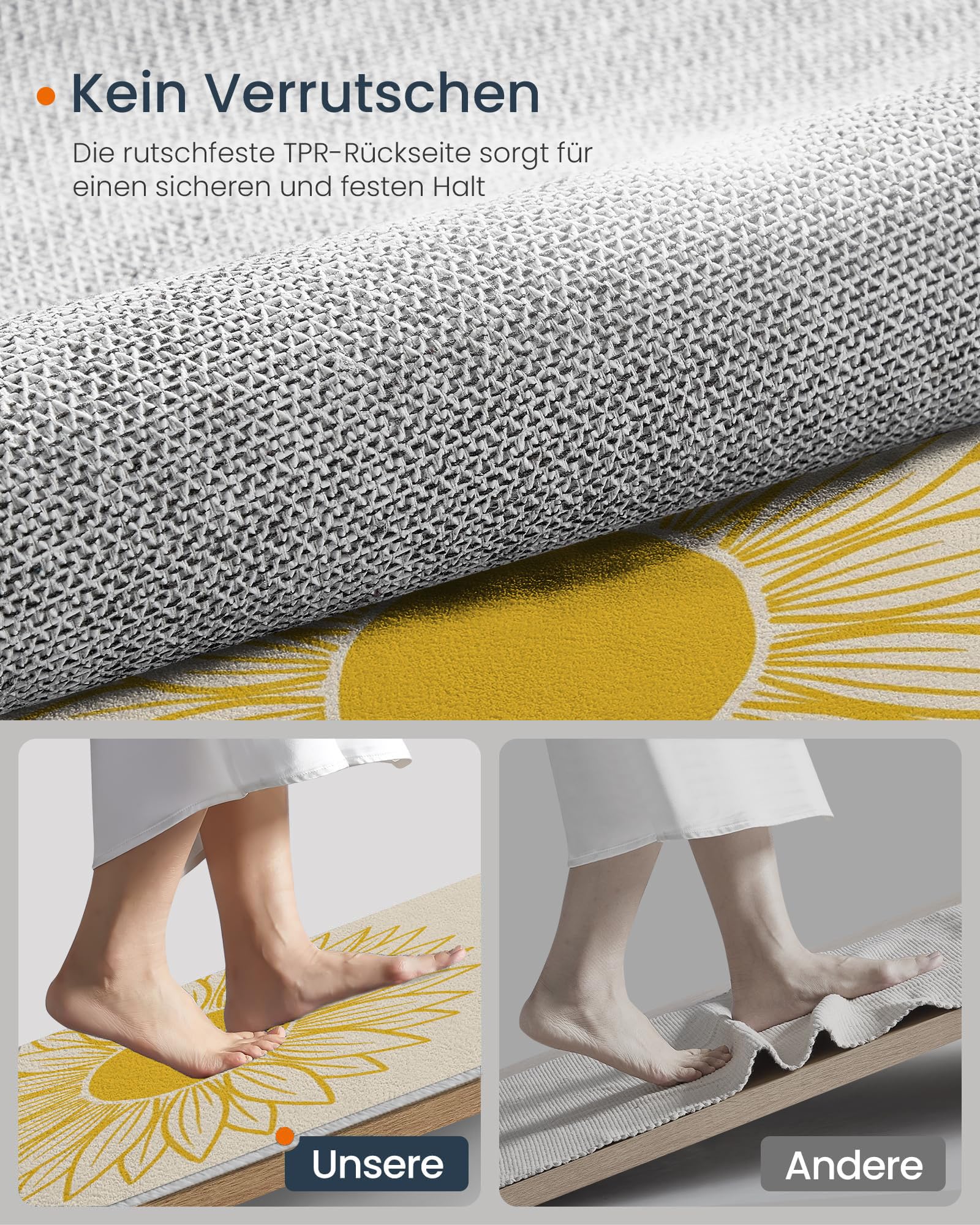 Tapis Rond 160 Cm Tournesol Aux Lignes Simples Salon Chambre | Moquette Lavable Doux, Tapis Adulte Plantes De Bohême Descente De Lit Antidérapant Decoration, Beige