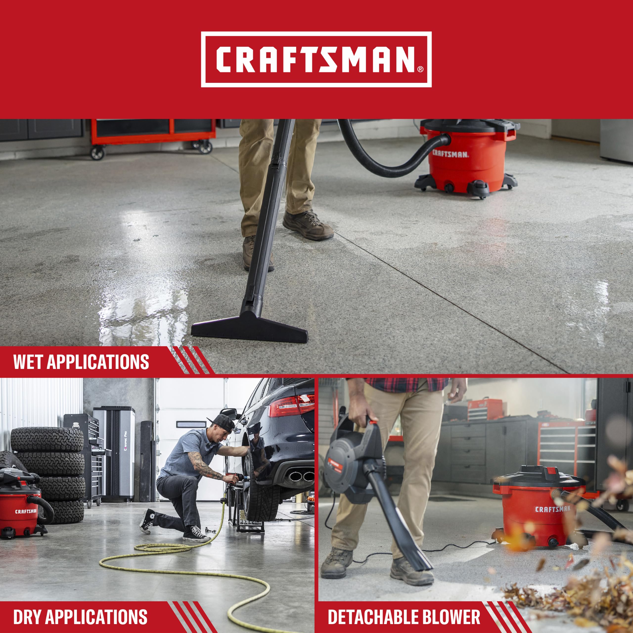 CRAFTSMAN 16 Gal. Wet Dry Vac - Powerful 2-in-1 -4