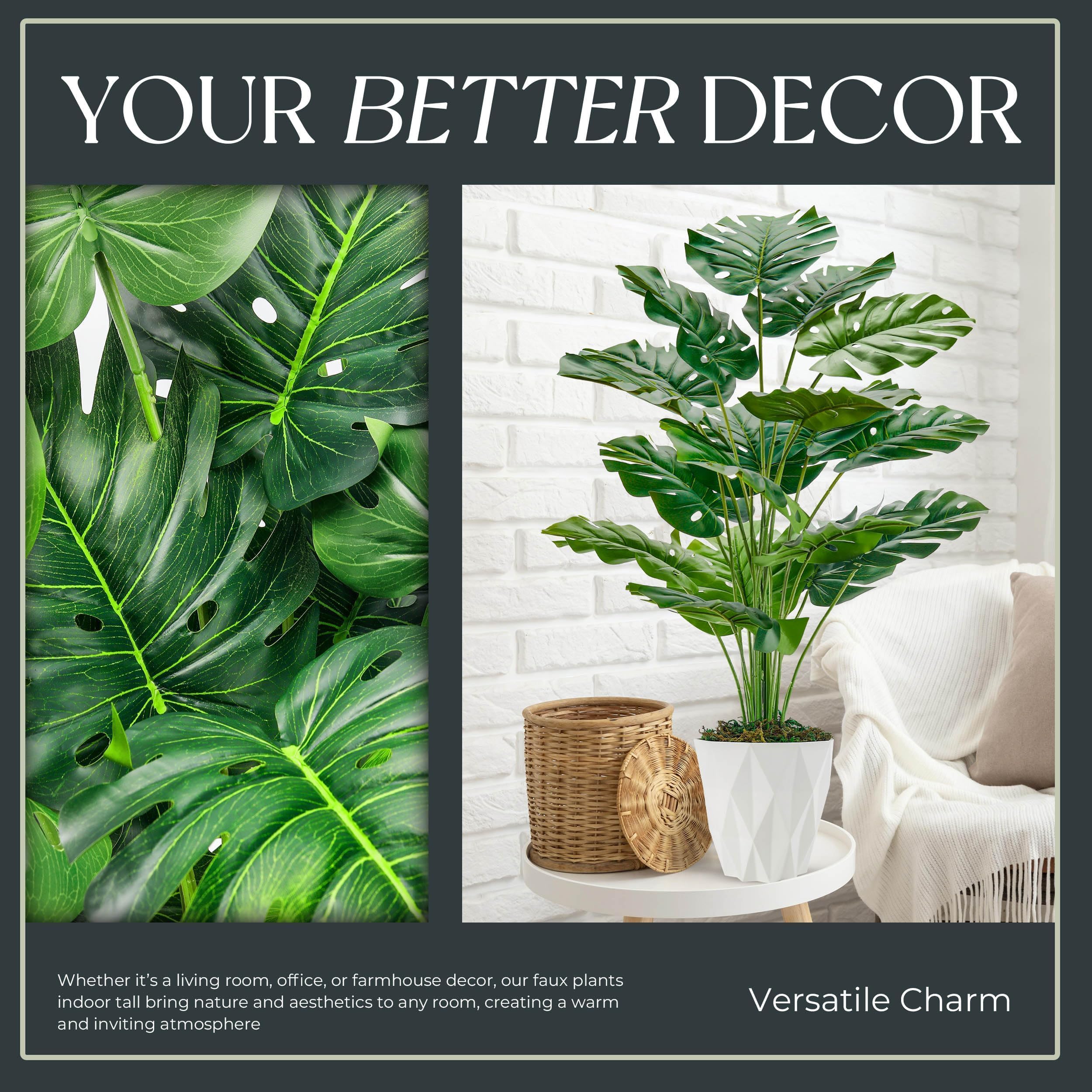 Der Rose Piante finte di Monstera, alte 71 cm, in vaso bianco, per interni, decorazione per casa, ufficio, soggiorno