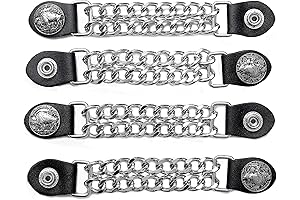 Diamond Plate 4-Piece Vest Extender Set: 6.5-Inch Faux Leather Vest Extenders