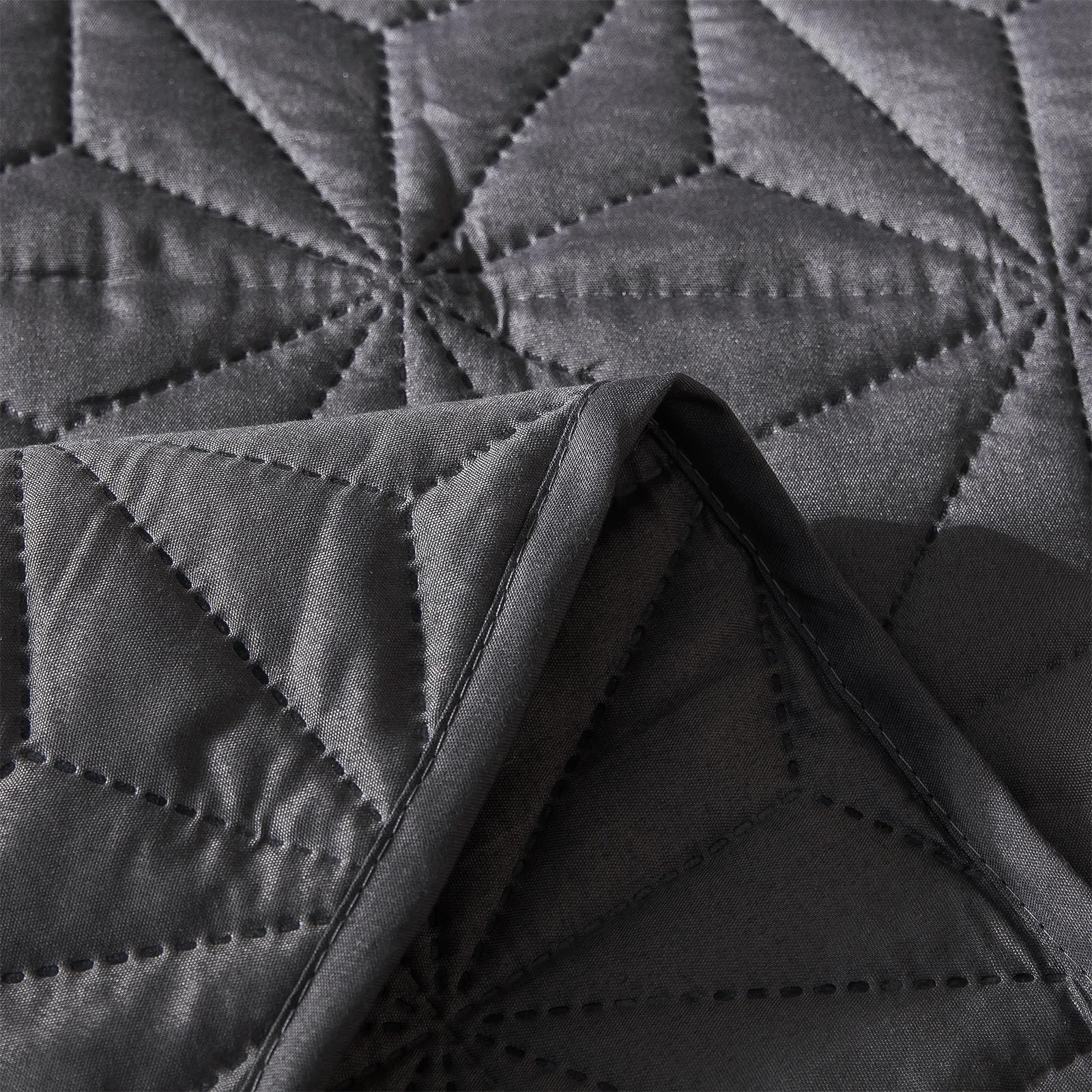 Whale Flotilla Tagesdecke Bettüberwurf 170x220 cm Bedspread mit 1 Kissenbezüge - Weiche und Leichte Steppdecke mit Geometrischem Muster für 4-Jahreszeiten, Grau