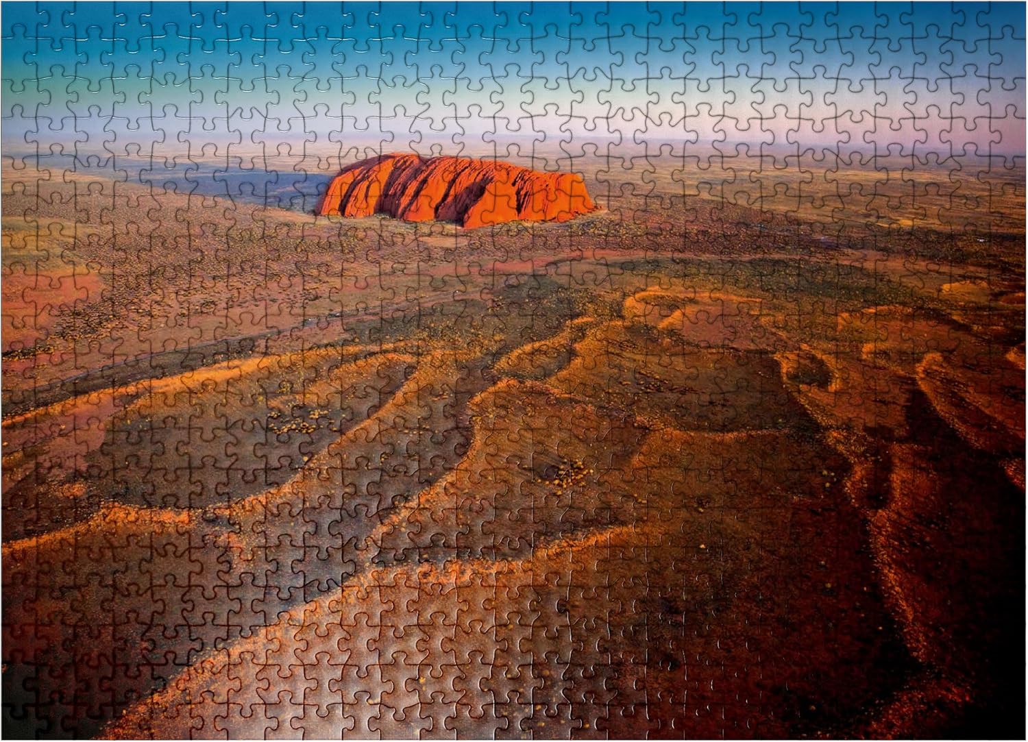 MyPuzzle Aerial View with View to Uluru, Uluru-Kata-Tjuta National Park, Northern Territory, Australia - Premium 500 Piece Jigsaw Puzzle for Adults