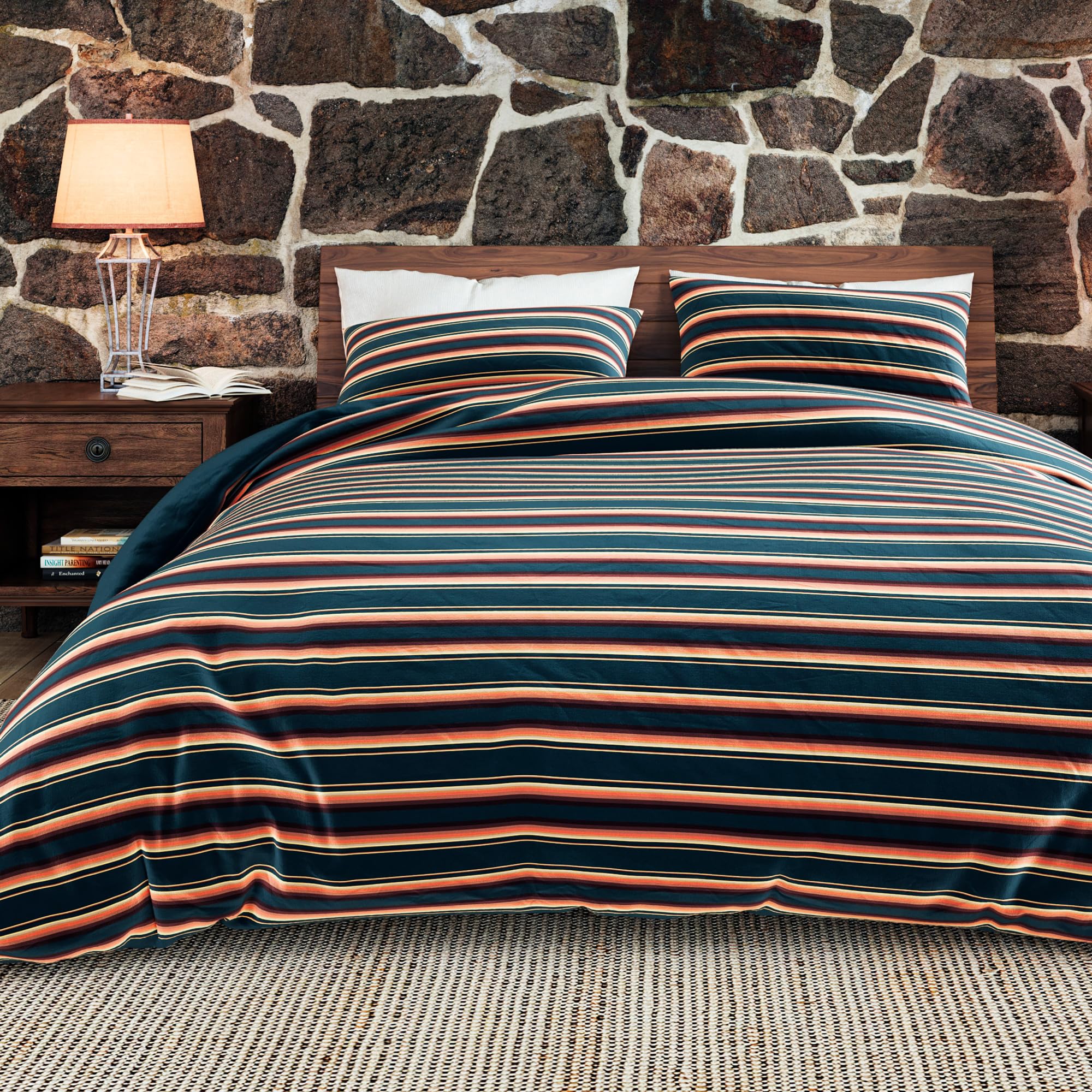 G.H. Bass & Co. Seymour Stripe 3-Piece Comforter Bedding Set, Full/Queen, Multi