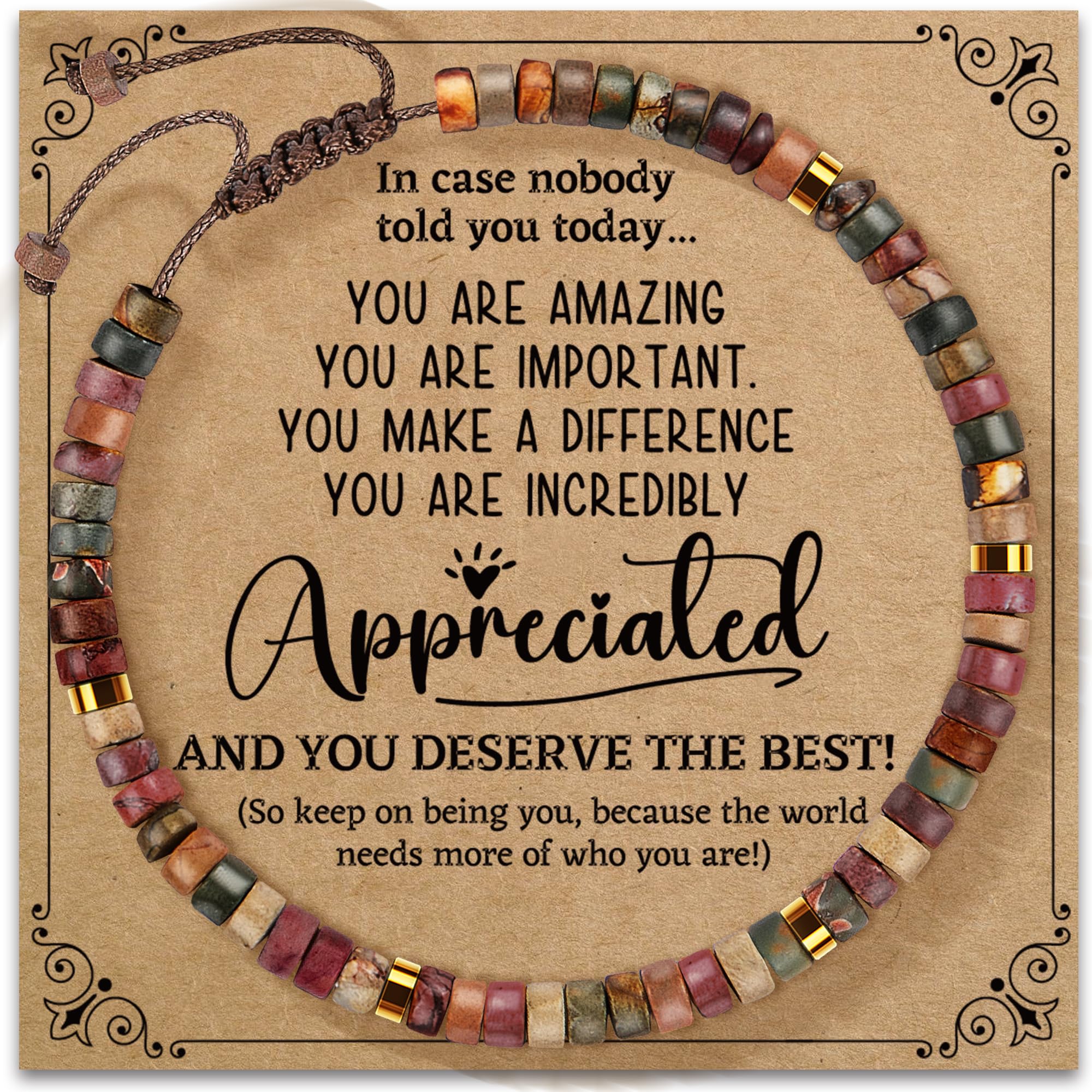 ZOKCC Inspirational Gifts Bracelets for Women: Valentines Mothers Day Birthday Gifts for Women Friends Sister Mom - Healing Natural Stone Beads