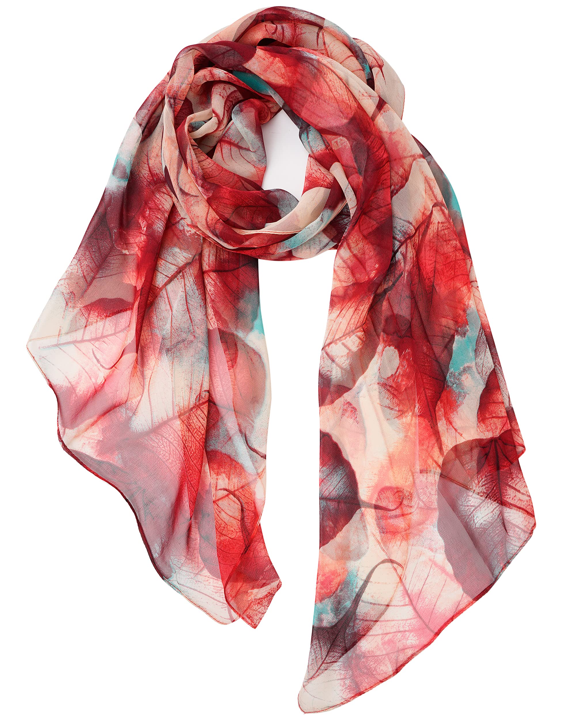 Ladies/Women's Lightweight Floral Print/Solid Color mixture Shawl Scarf For Spring Summer season-image-48