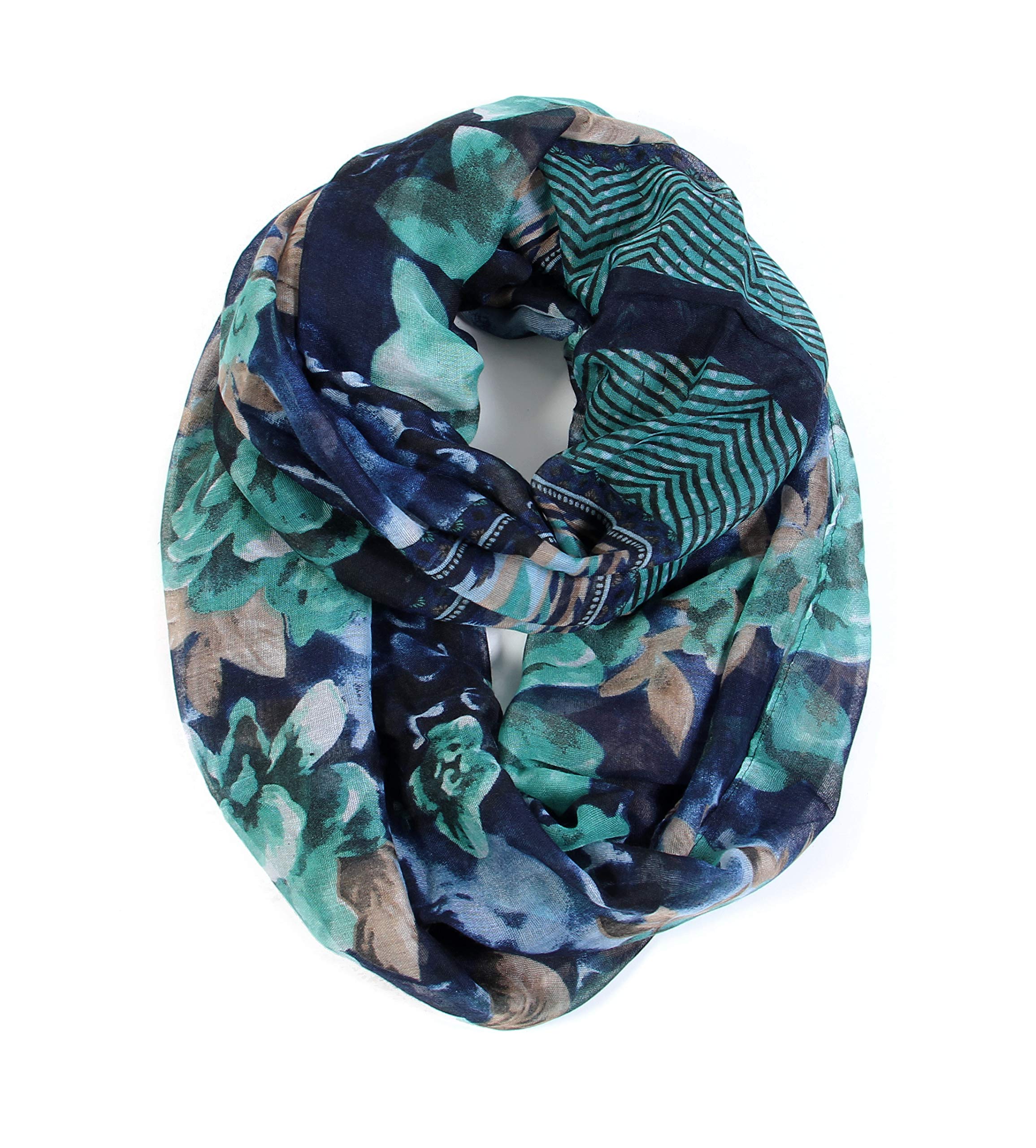 Scarfand's Romantic Rose Prints & Floral Patterns Lightweight Infinity Fashion Scarves Wraps