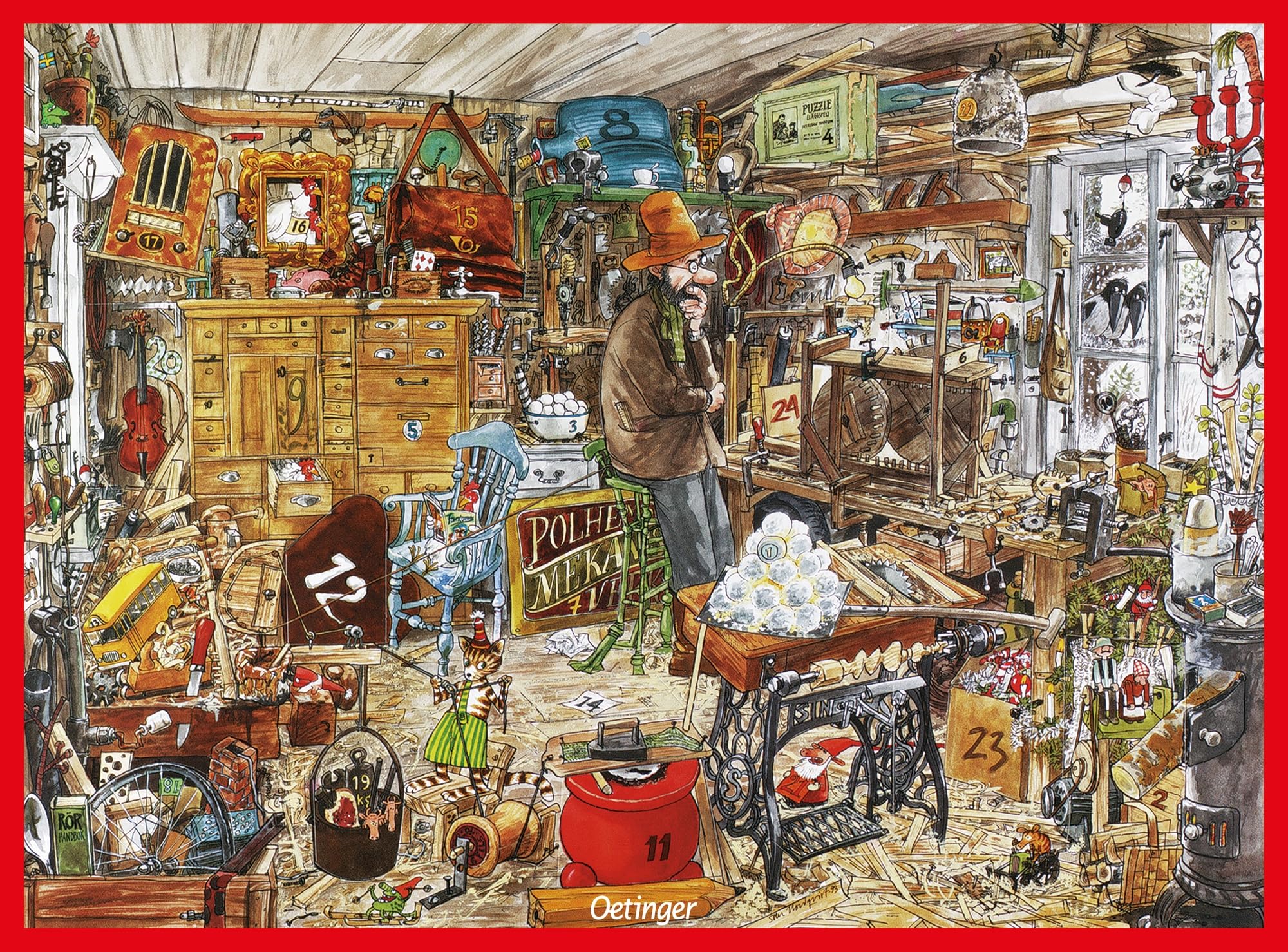 Oetinger Pettersson Und Findus Warten Auf Weihnachten. Adventskalender: Hochwertiger Kalender Mit 24 Wunderschön Illustrierten Bilder-Überraschungen Der Beliebten Kinderbuch-Helden Ab 4 Jahren