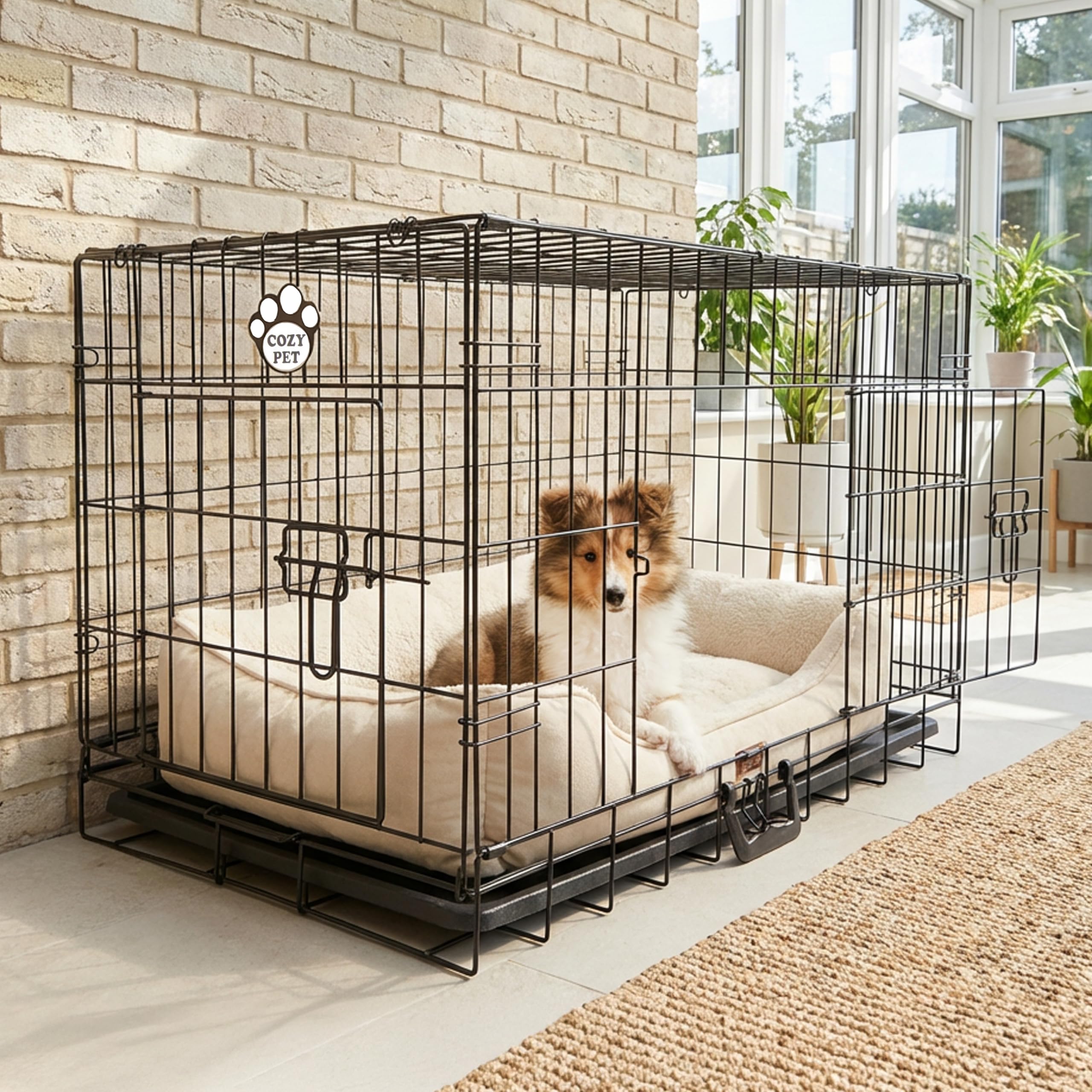 Cozy Pet Dog Crate 30" Black ABS Tray, 75.5cm Folding Puppy Crate, Cat Carrier, Dog Crates, Puppy Cage, Dog Carrier Model DCP30B โ image 1