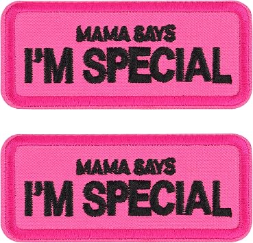 Forestpaw 2 Pack Service Dog Patches for Harness,Embroidered Service Dog Accessories for Dog Collars,Hot Pink Mama SAYS Im Special Hook and Loop Dog Vest Harness Patches