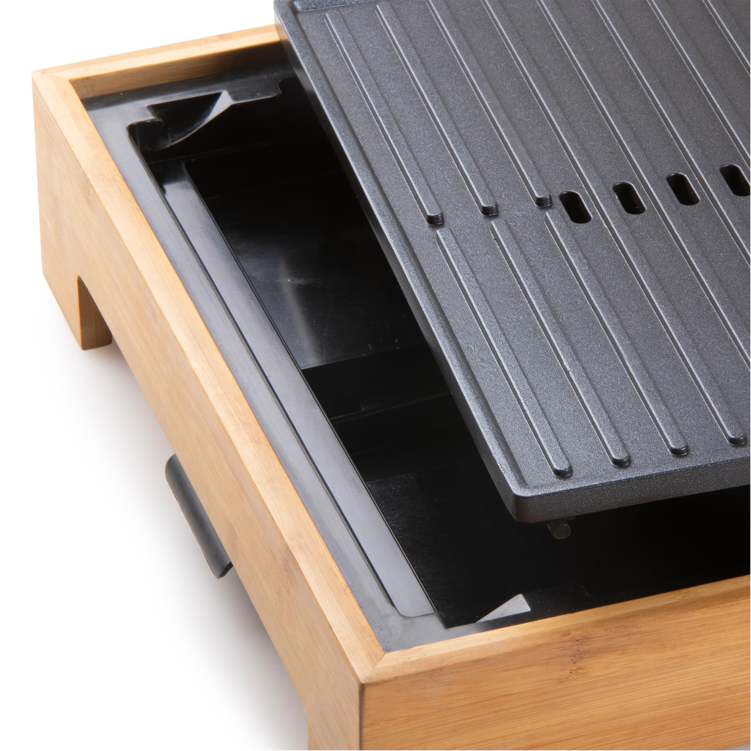 DOMO DO9271G Plancha Grill Bamboo Style 42 x 28 cm - 1800 W