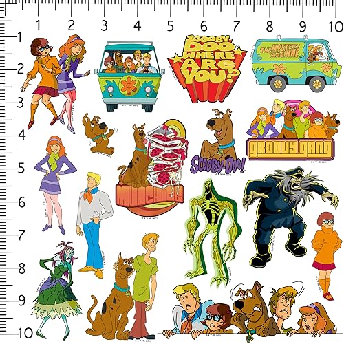 Miniatura 2 de Scooby-DOO - Paquete de calcomanías de vinilo troquelado grande de lujo paquete variado de calcomanías para laptop botella de agua álbumes de