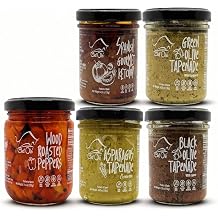 Olive Tapenade Dips and Spreads Gift Set | Perfect for Snacking, Charcuterie Boards &amp; Mediterranean Party Food | Includes Tapenade Salsas, Antipasto &amp; Spanish Gourmet Ketchup | 6 oz, Set Of 5 | Chef Ole