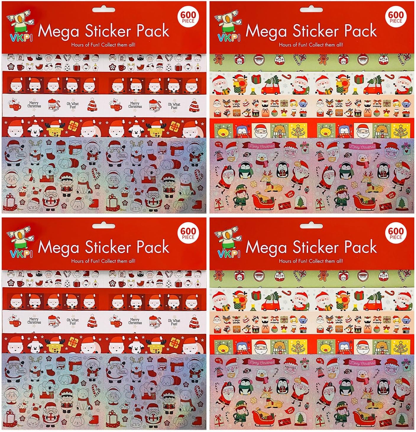 1200 Pieces Christmas Stickers, Xmas Holiday Envelopes Merry Christmas Gift Decorations, Santa Claus, Reindeer, Snowman Winter Stickers for Notebook, Bottles, Mega Sticker Pack Gift for Kids - Image 7