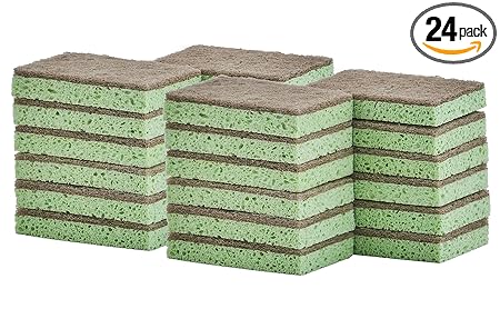 Superio Natural Sisal Sponge and Scrubbing Pads - Eco-Friendly Kitchen Sponges - 24 Pack