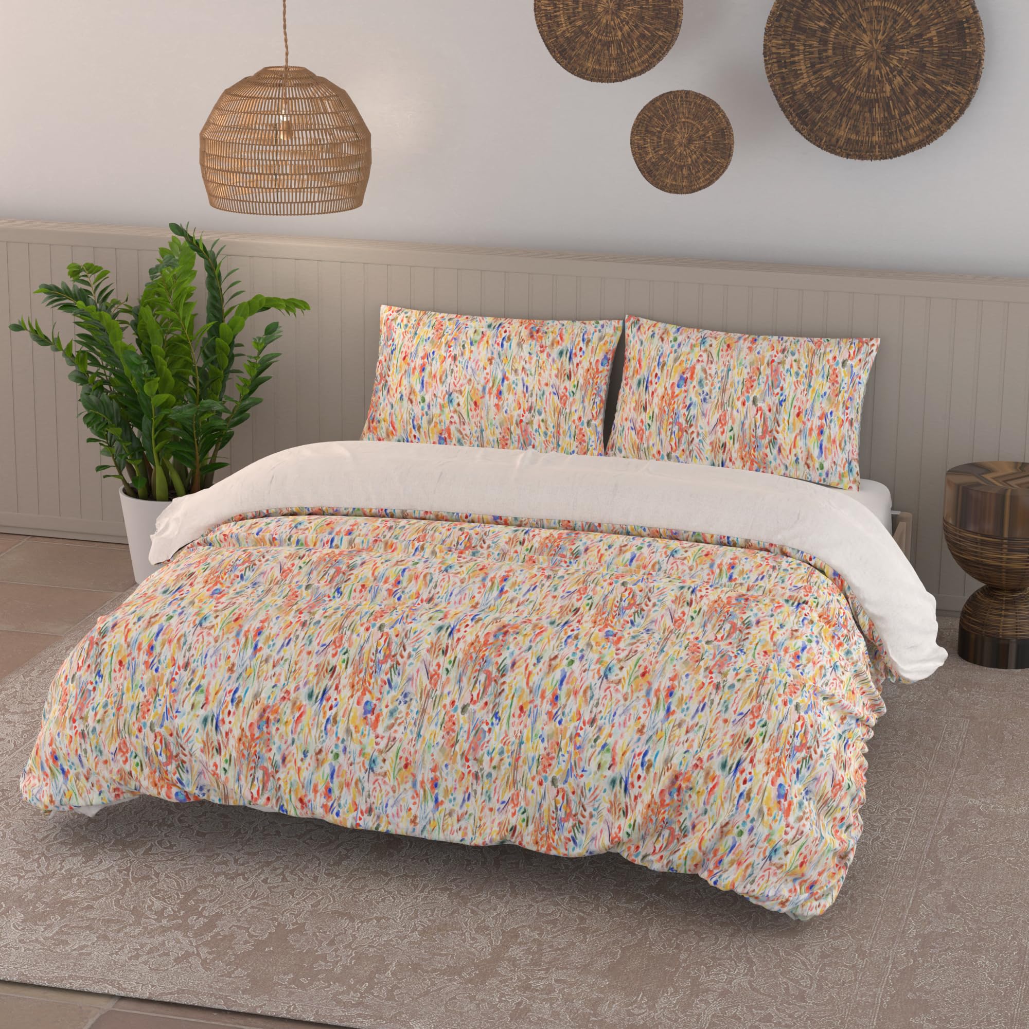 Italian Bed Linen Aurora Duvet Cover Set, Digital Print, Double, Joy, Queen-size bed - Image 3