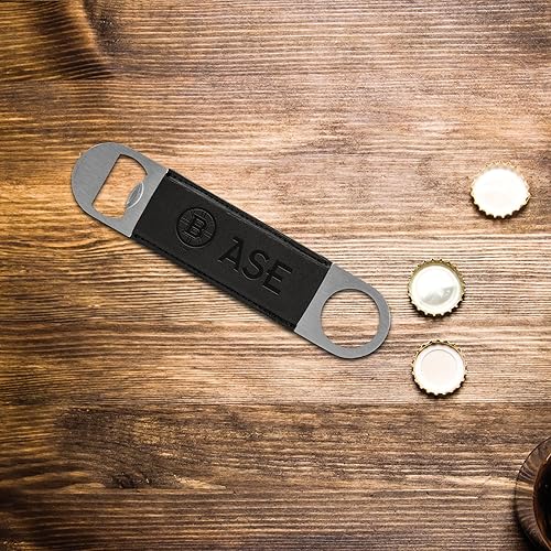 Miniatura 2 de Rico Industries NHL - Hoja de barra grabada con láser de piel sintética, gran accesorio para bebidas para el día del juego