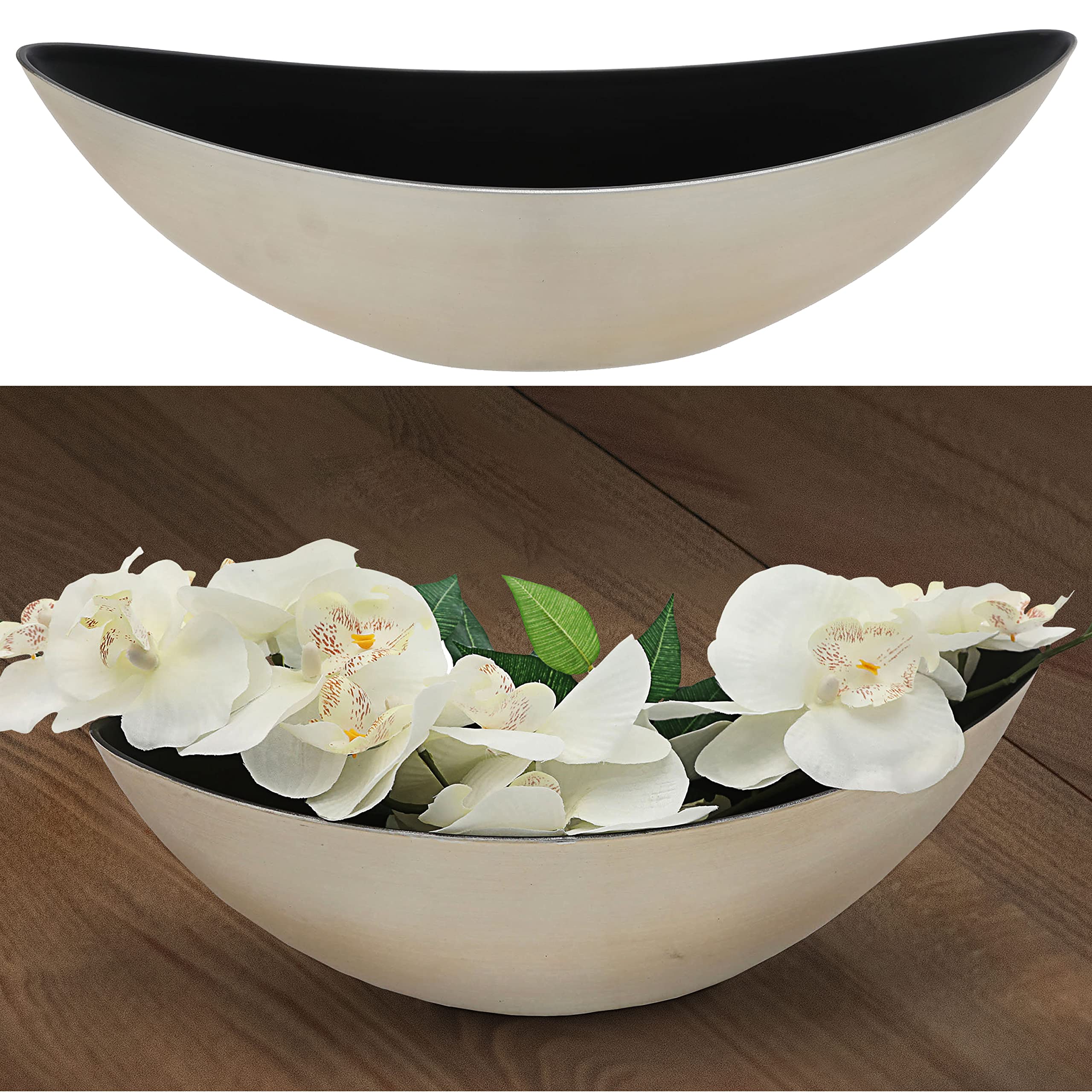 Bac à plantes ovale pour l'extérieur, de 24 cm, haut style vintage, en anthracite et noir, comme pot de fleurs, cache-pot pour jardin, balcon ou cimetière comme bijou funéraire Bac à plantes ovale pour l'extérieur, de 24 cm, haut style vintage, en anthracite et noir, comme pot de fleurs, cache-pot pour jardin, balcon ou cimetière comme bijou funéraire