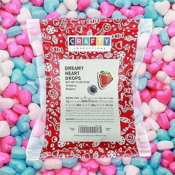 Mini Hearts Candy 7OZ per Bag - 4 pack Love Valentines Day Hard Candy - Baby Shower Goody Bags Cake Decoration Mix Gumball Machine Refills Runts Candies