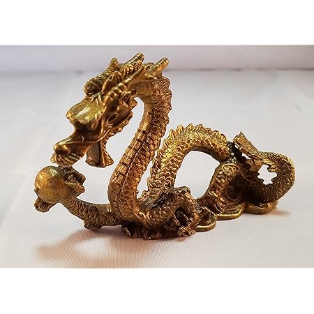 Amazon Moana Mahana モアナマハナ 風水 五本爪 龍の置物 銅製 4寸 単龍 インテリア 金運 開運 幸福 運気アップ 風水ドラゴン 風水アイテム 風水グッズ 4寸 ゴールド 置物 オブジェ オンライン通販