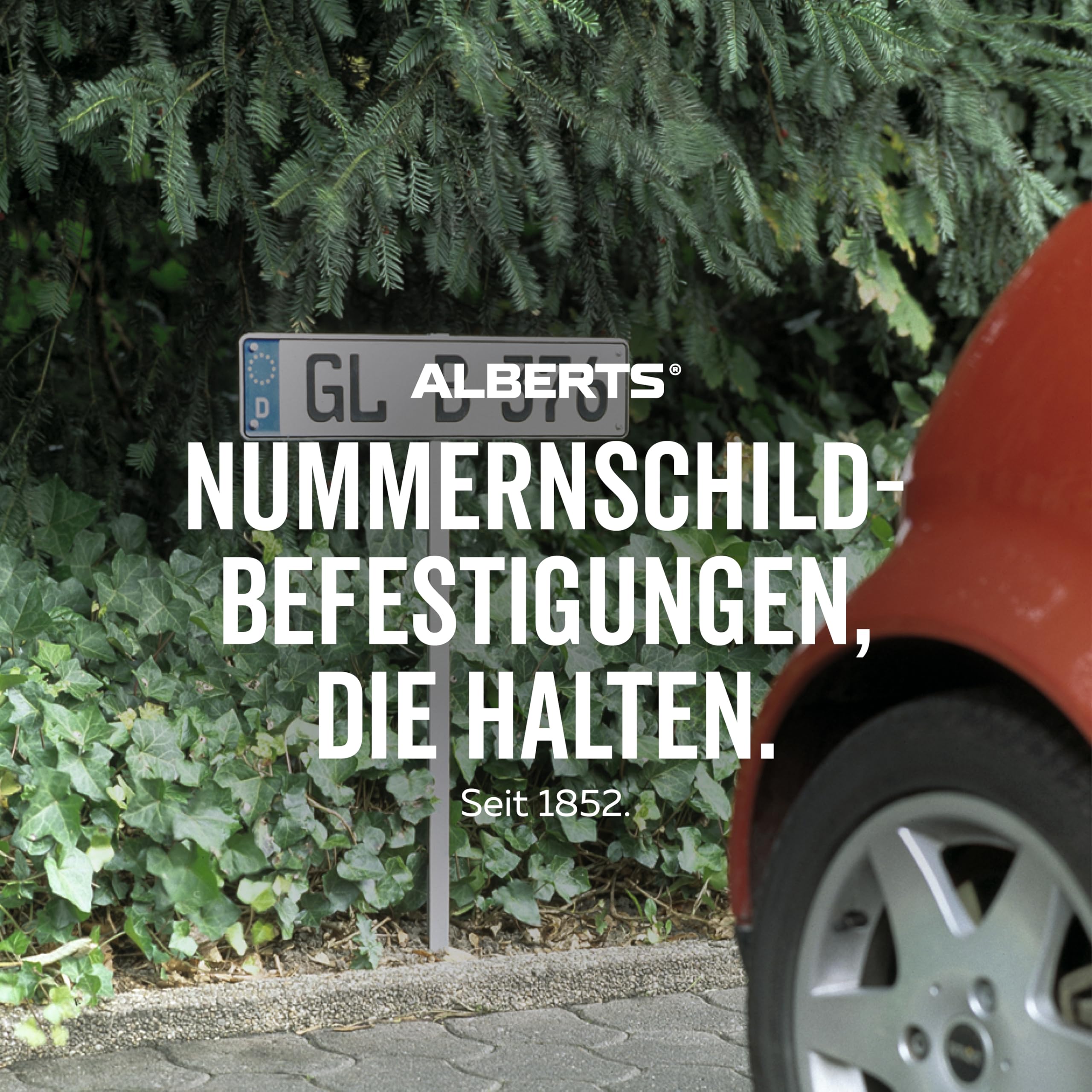 Alberts 2er Set Nummernschild-Befestigung | zum Einschlagen | feuerverzinkt | Gesamthöhe 750 mm