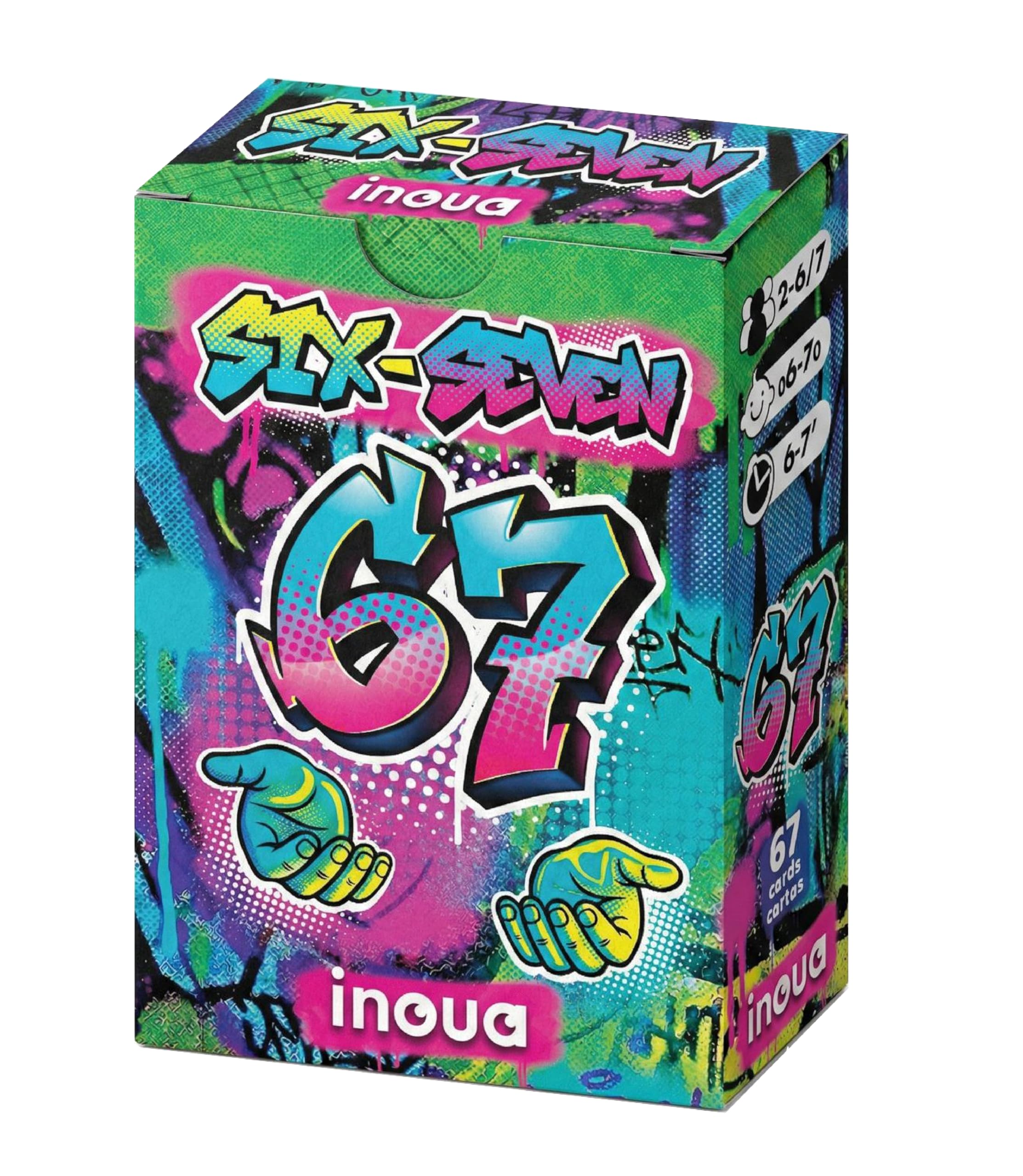 Juego de cartas rápido de reflejos 6-7 | Juego familiar infantil de velocidad y atención | Partidas de 6-7 minutos | 2-7 jugadores | Juego portátil divertido para niños y adultos | Idiomas ES-EN-FR-PT