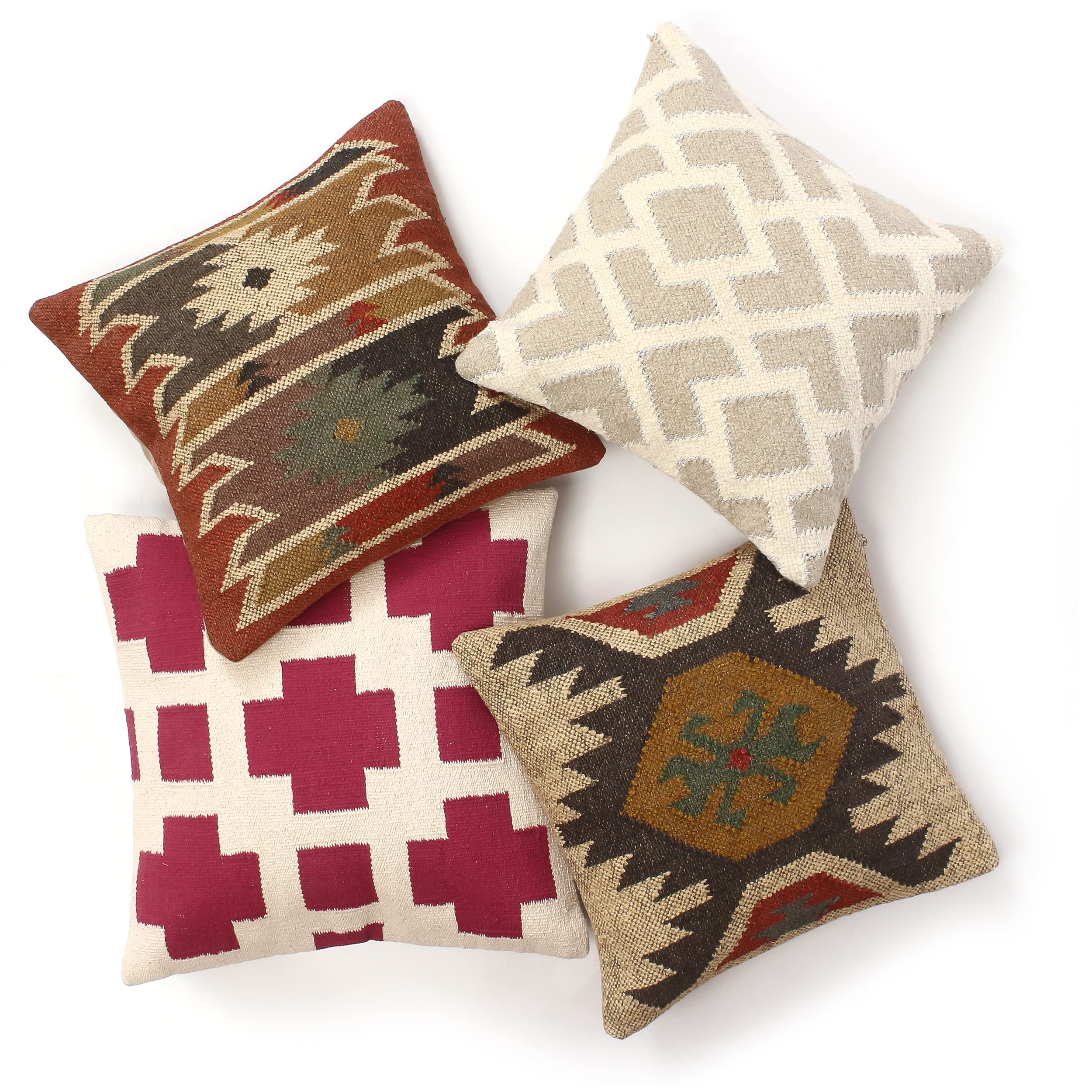 Housse de coussin en jute pour rénover un canapé usé lot de 4