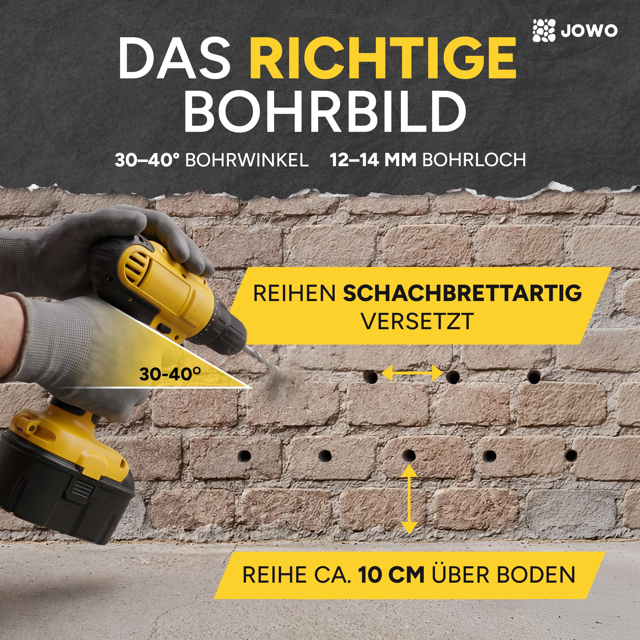 Horizontalsperre (20L + 18 Injektionstrichter) Verkieselung Trockene Wand Kellerabdichtung Bohrloch Injektion für dauerhaft Trockene Wände zur einfachen Anwendung der Horizontalsperre