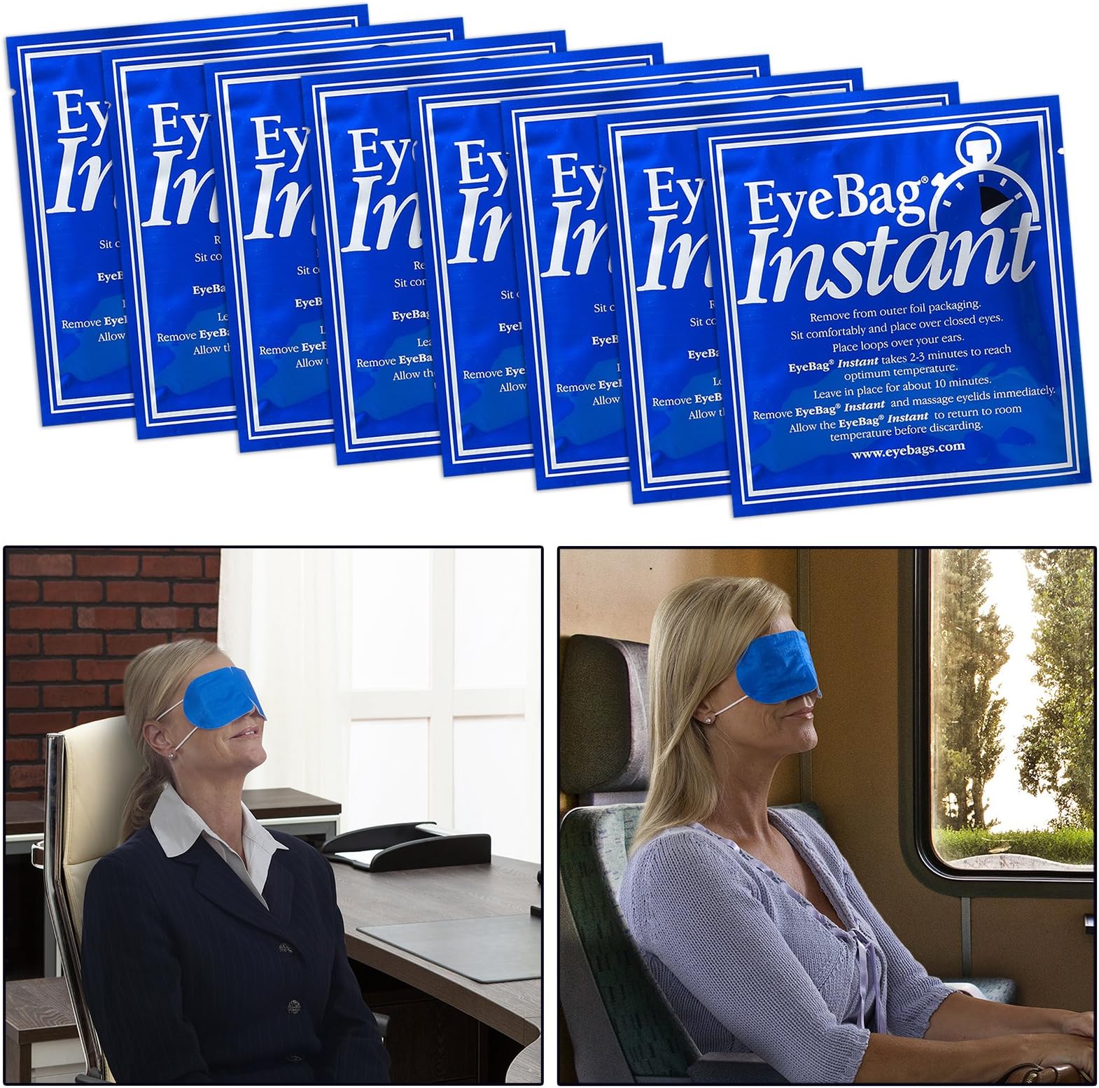 EyeBagยฎ Instant. Self Heating Warm Eye Compresses