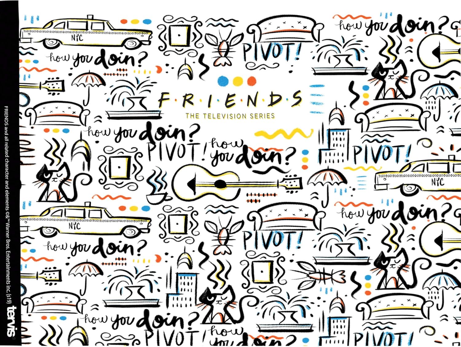 Tervis Friends Pattern Made in USA Double Walled Insulated Tumbler Travel Cup Keeps Drinks Cold & Hot, 24oz, Classic - Image 2