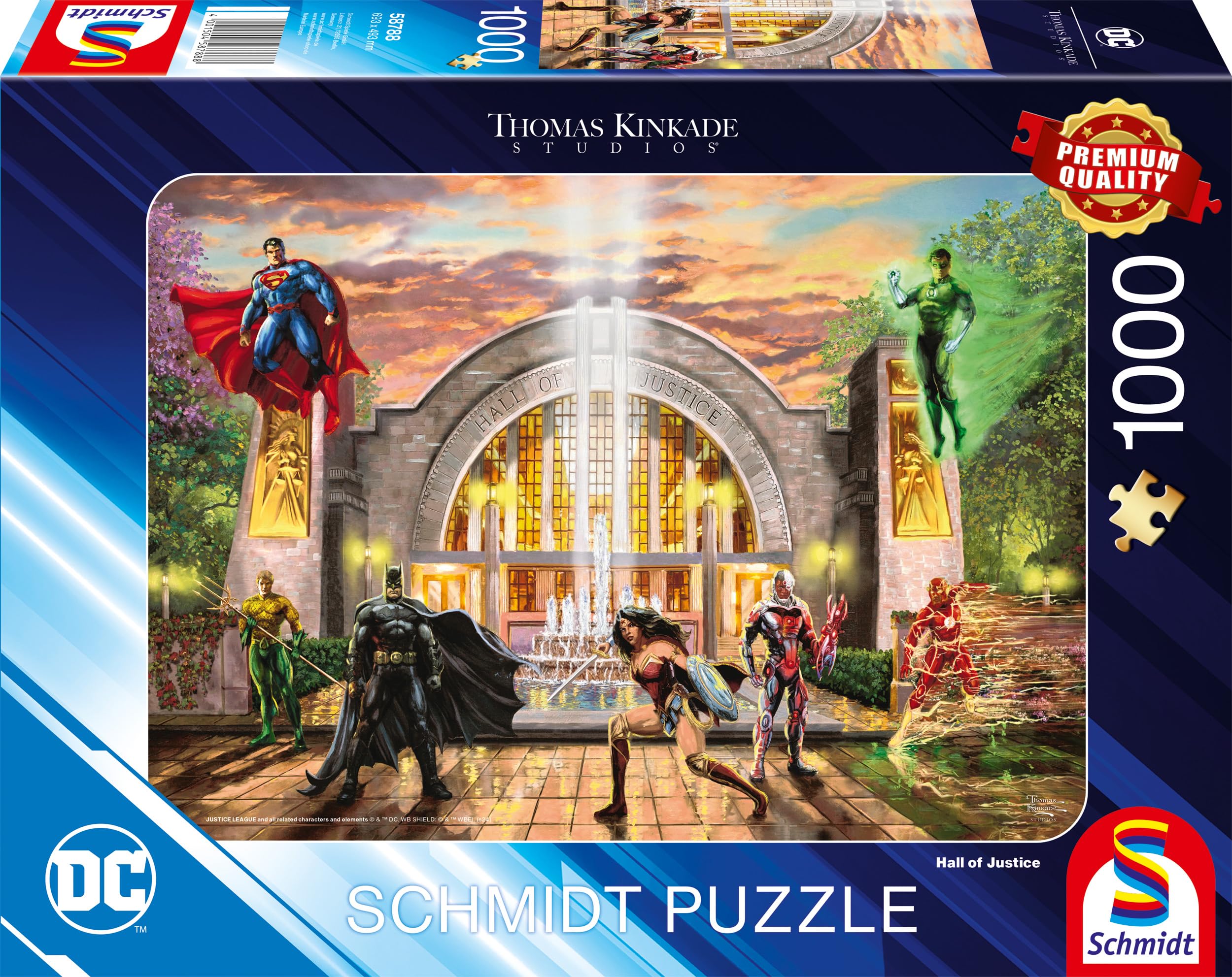 Schmidt | DC: The Hall of Justice (1,000 Pieces) | Jigsaw Puzzle | Ages 14+ | 1+ Players