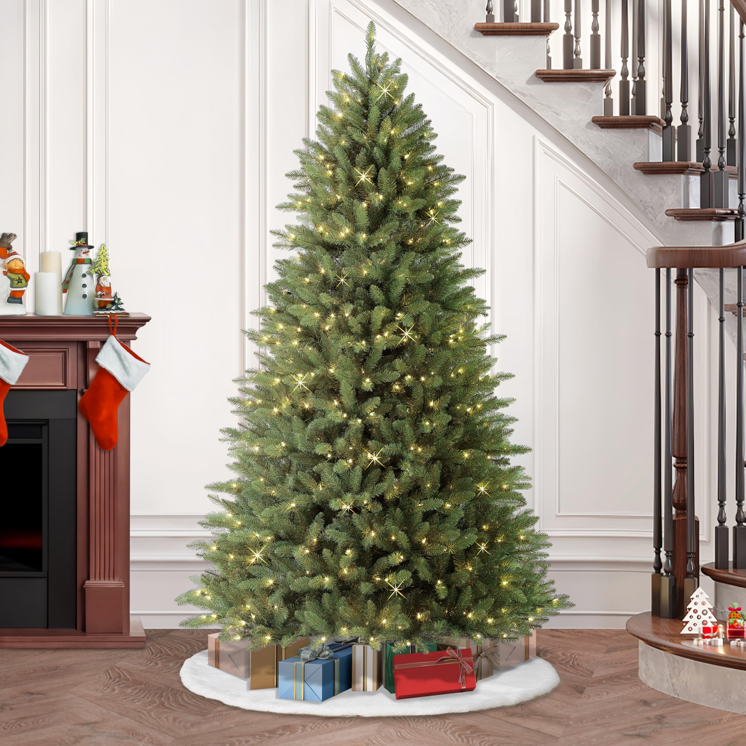 Amazon.com: Puleo International 7.5 Foot Pre-Lit Elegant Series