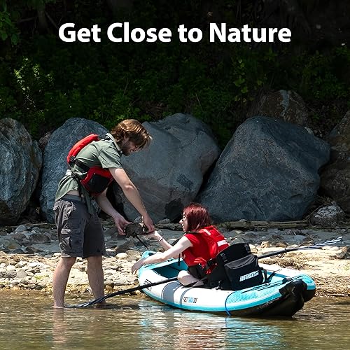 Vista 16 de Sea Eagle Kayak inflable Fasttrack rediseñado de 385 pies de 12 pies 8 pulgadas, kayak de turismo para 2 personas, fondo rígido en V de alta presión