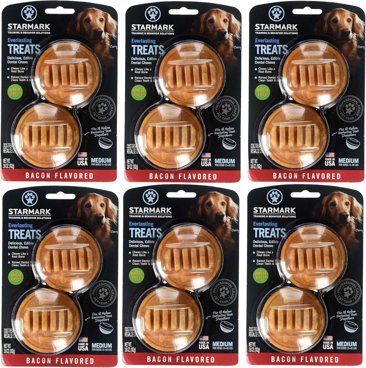 Starmark Everlasting Treats Dental Chews Medium Bacon 2ct. (6pk)