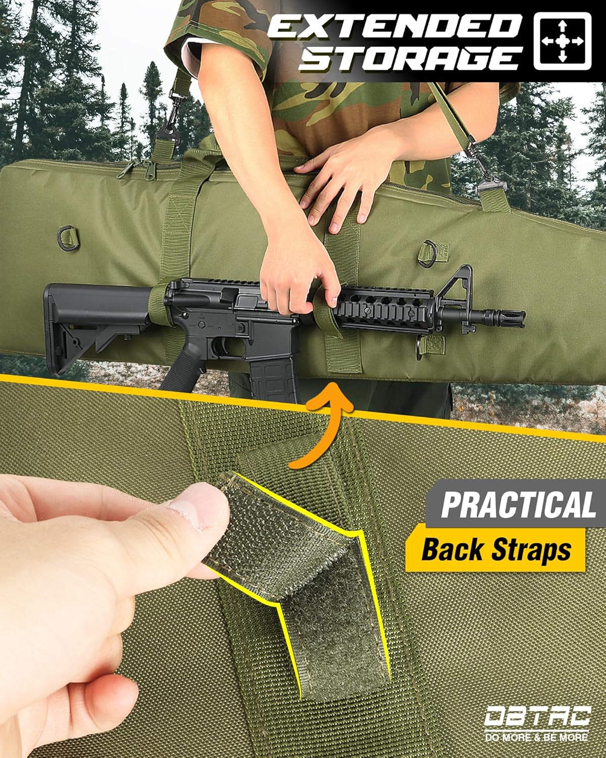 DBTAC Soft Single Shotgun Rifle Case for Range Shooting Outdoor Hunting | 45" Tactical Long Gun Carry Bag for Scoped Rifles with 2x Accessory Pockets | US Flag Patch included - Image 6