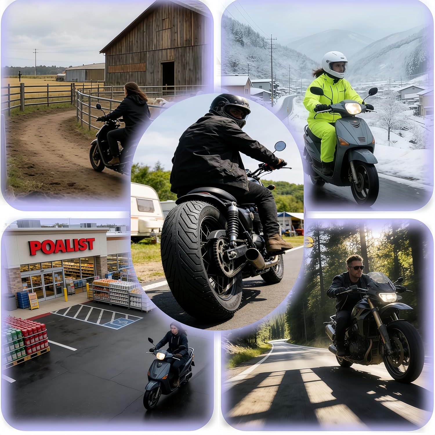 120/70-12 Scooter Tire, 120/70-12 Tubeless Tire for E-Bike, E-Moto, Scooter, Moped, E-Tricycle with 12" Rims - Front/Rear Tire Anti-Skid/Wear-Resistant/Explosion-Proof, 8PR 58J, 2 Pack