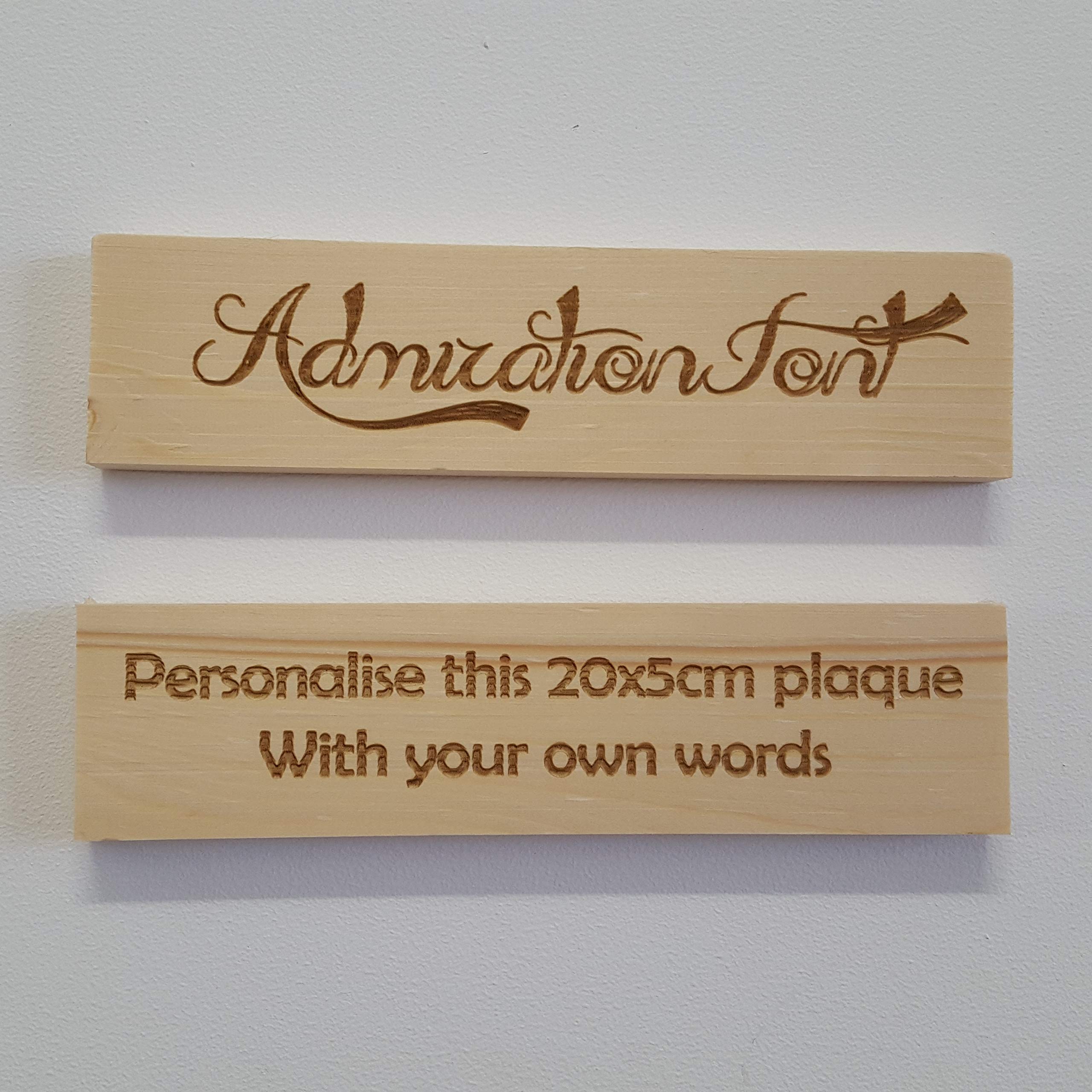 Cutncraft Designs Personalised Pinewood plaque/sign bespoke childs bedroom door/custom text - Admiration Font