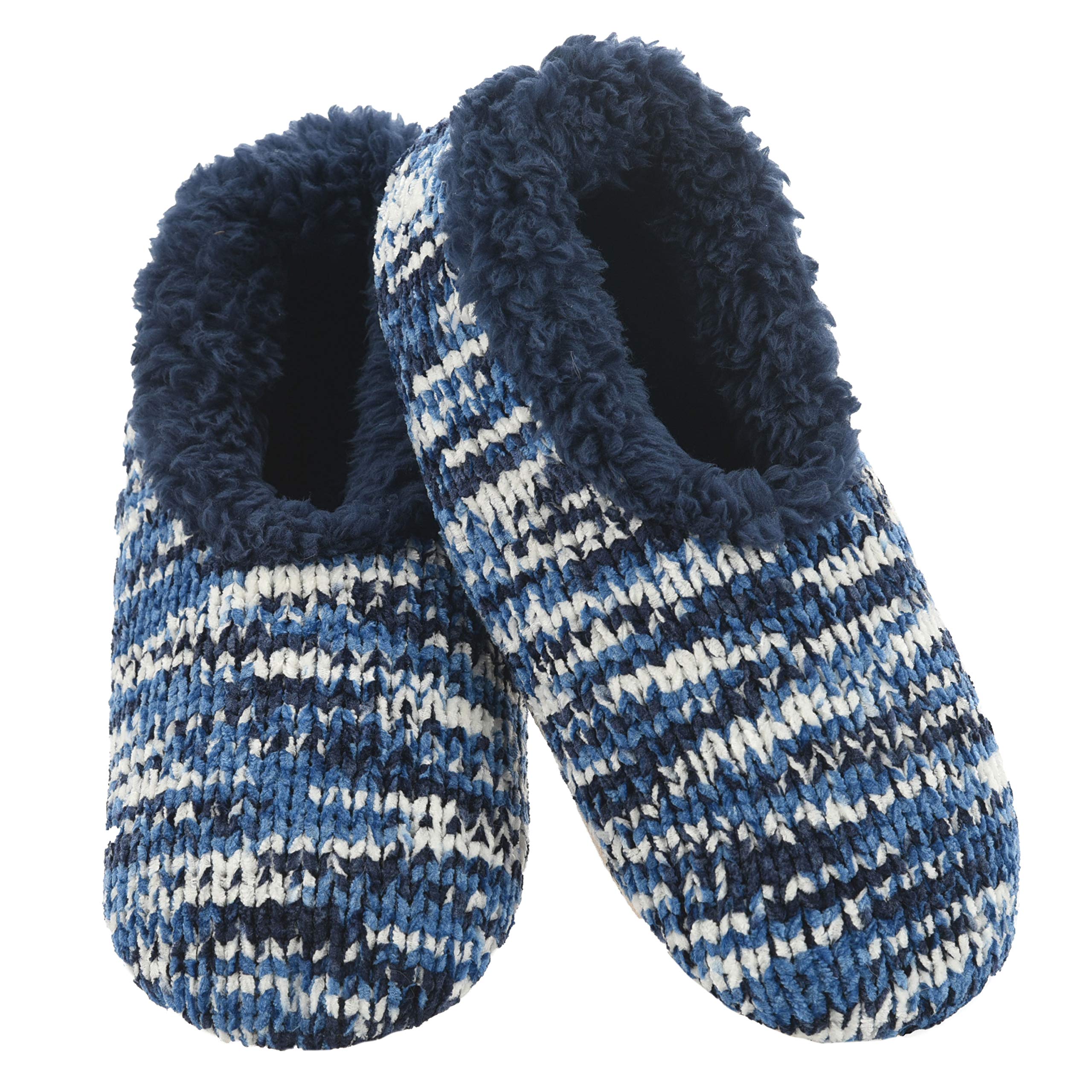 Womens Slipper Socks - Cozy Slippers for Women - Fuzzy House Slippers for Indoor Use - Soft Sole Slippers - Space Dye Chenille